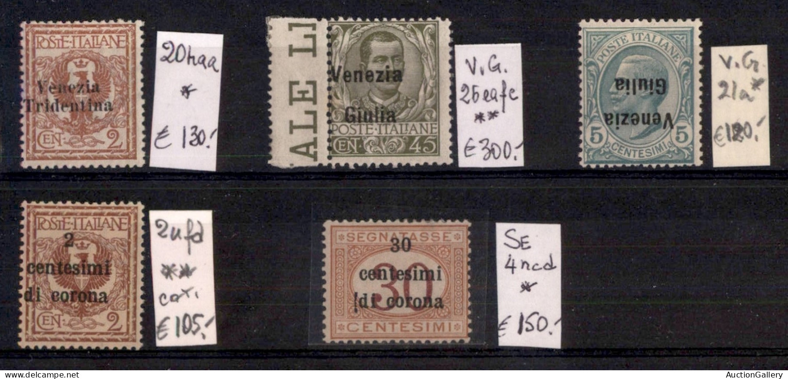 Lotti & Collezioni - OCCUPAZIONI - 1918/1919 - Cartoncino Con 5 Varietà Delle Terre Redente - Gomma Integra/originale -  - Autres & Non Classés