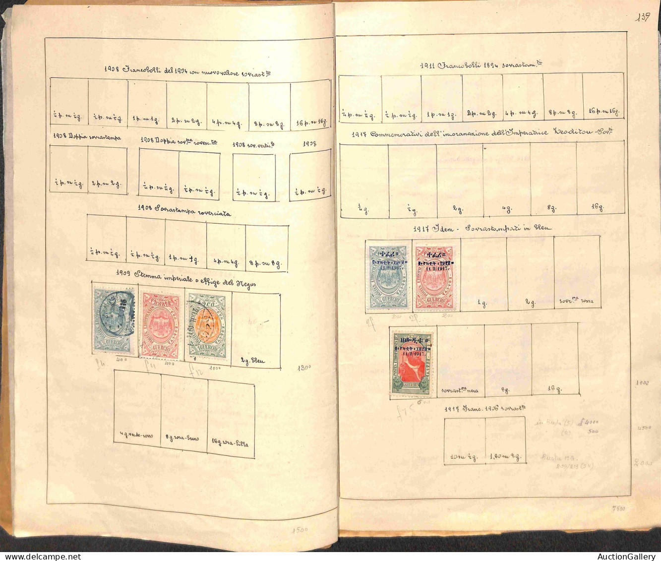 Lotti & Collezioni - ETIOPIA - 1894/1936 - Piccola Collezione Di Valori E Serie Compete Del Periodo Montate In Album Art - Andere & Zonder Classificatie