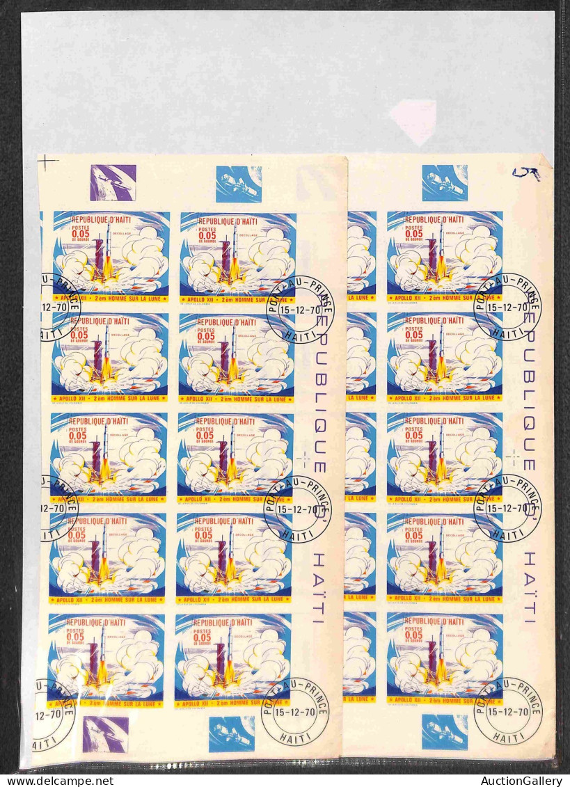 Lotti & Collezioni - HAITI - 1970 - Apollo 12 (1116/1123) - 8 Valori Usati (15/12/70) - 15 Cent Dentellato In Foglio Int - Autres & Non Classés