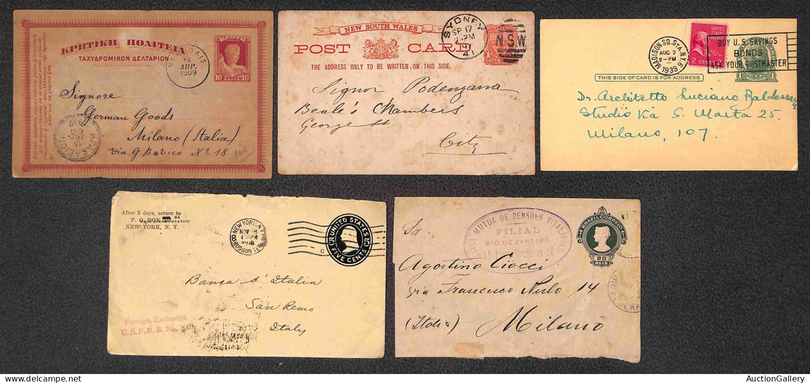 Lotti & Collezioni - MONDIALE - 1883/1939 - Lotto Di 20 Cartoline Postali E Buste Postali Del Periodo - Da Esaminare - Otros & Sin Clasificación