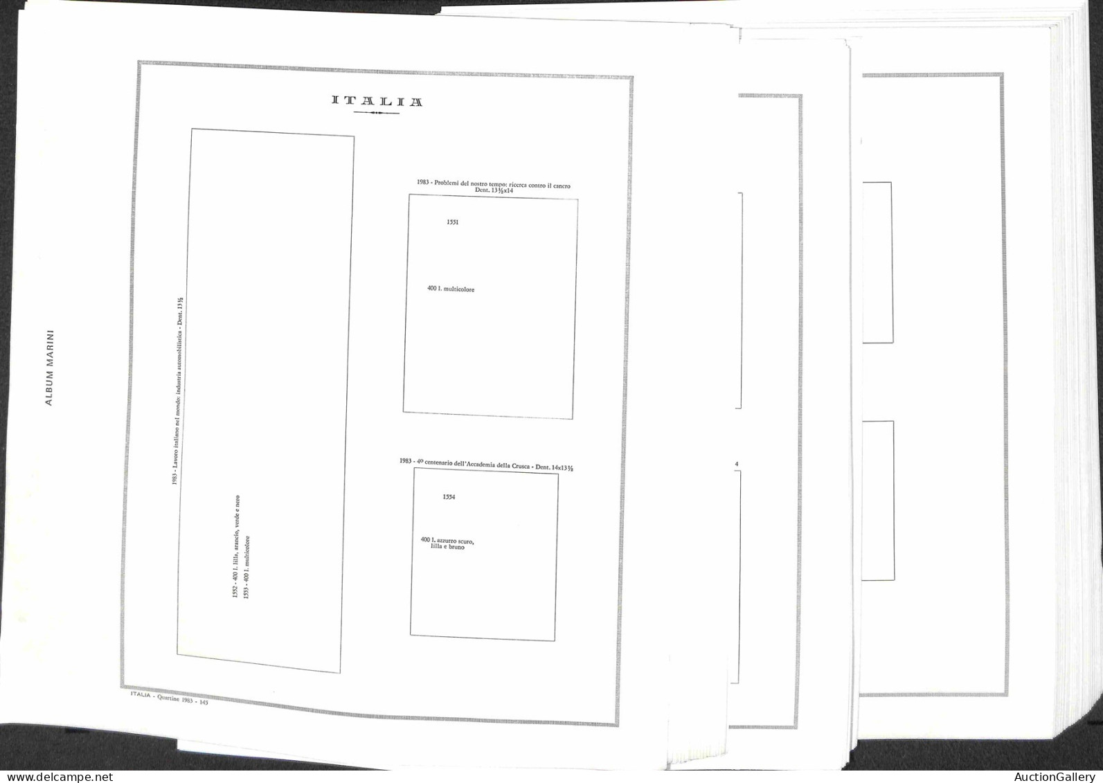 Lotti & Collezioni - MATERIALE FILATELICO - Pagine Marini 22 Fori - REPUBBLICA QUARTINE Dal 1983 Al 1989 Completi Con Ta - Autres & Non Classés