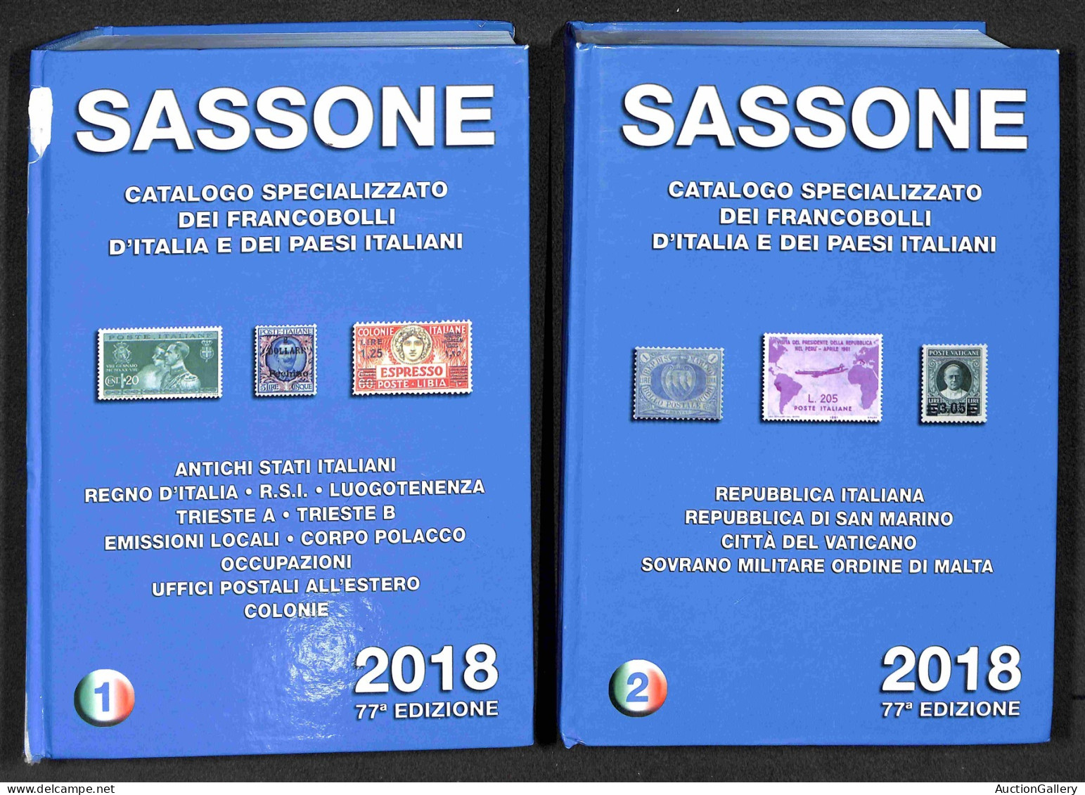 Lotti & Collezioni - BIBLIOTECA FILATELICA - Catalogo Sassone Dei Francobolli D'Italia E Dei Paesi Italiani I E II Volum - Other & Unclassified
