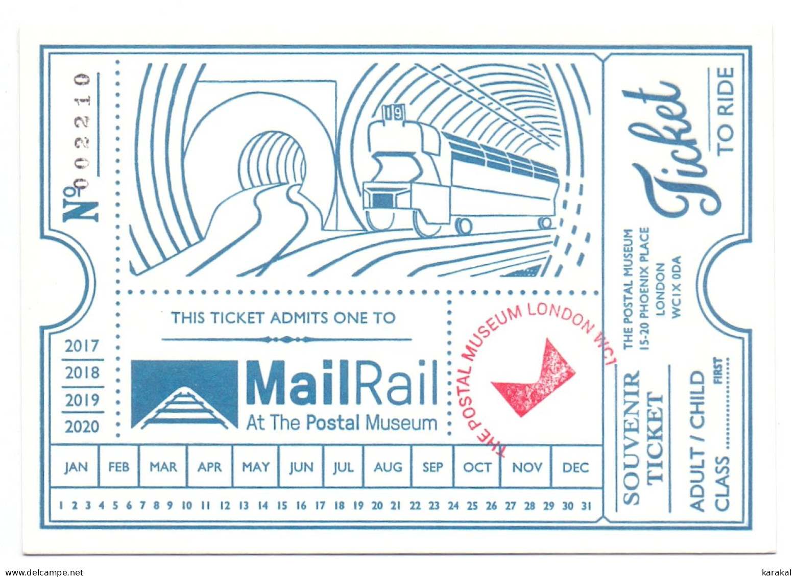 UK Post & Go ATM Mail Rail Train On Postcard From Postal Museum To Belgium - Post & Go (automatenmarken)