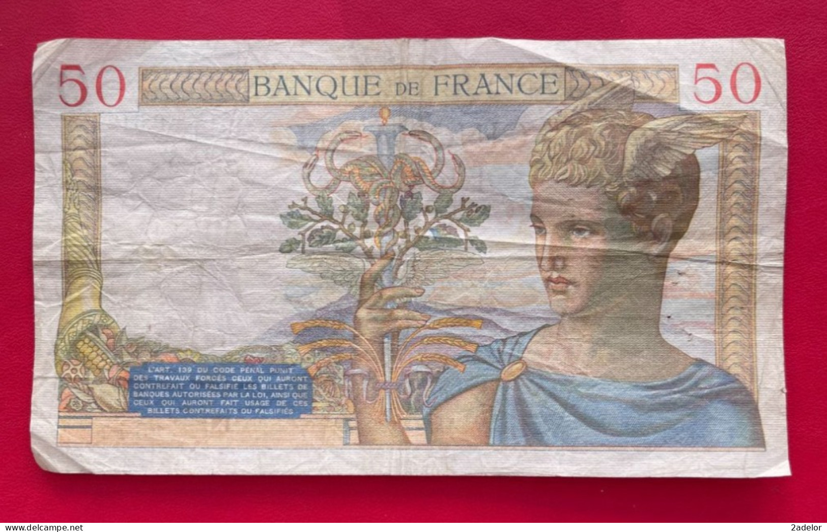 Beau Billet De 50 Francs Cérès AJ.19-11-1936.AJ. Etat TB - 50 F 1934-1940 ''Cérès''