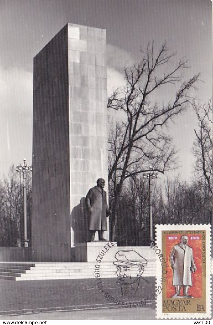 FAMOUS PEOPLE, LENIN, BUDAPEST MONUMENT, CM, MAXICARD, CARTES MAXIMUM, 1970, HUNGARY - Lénine