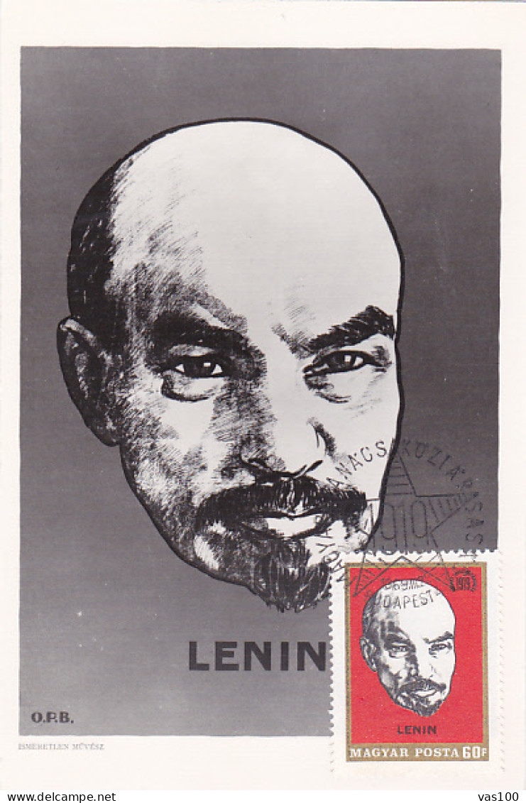 FAMOUS PEOPLE, LENIN, CM, MAXICARD, CARTES MAXIMUM, 1969, HUNGARY - Lenin