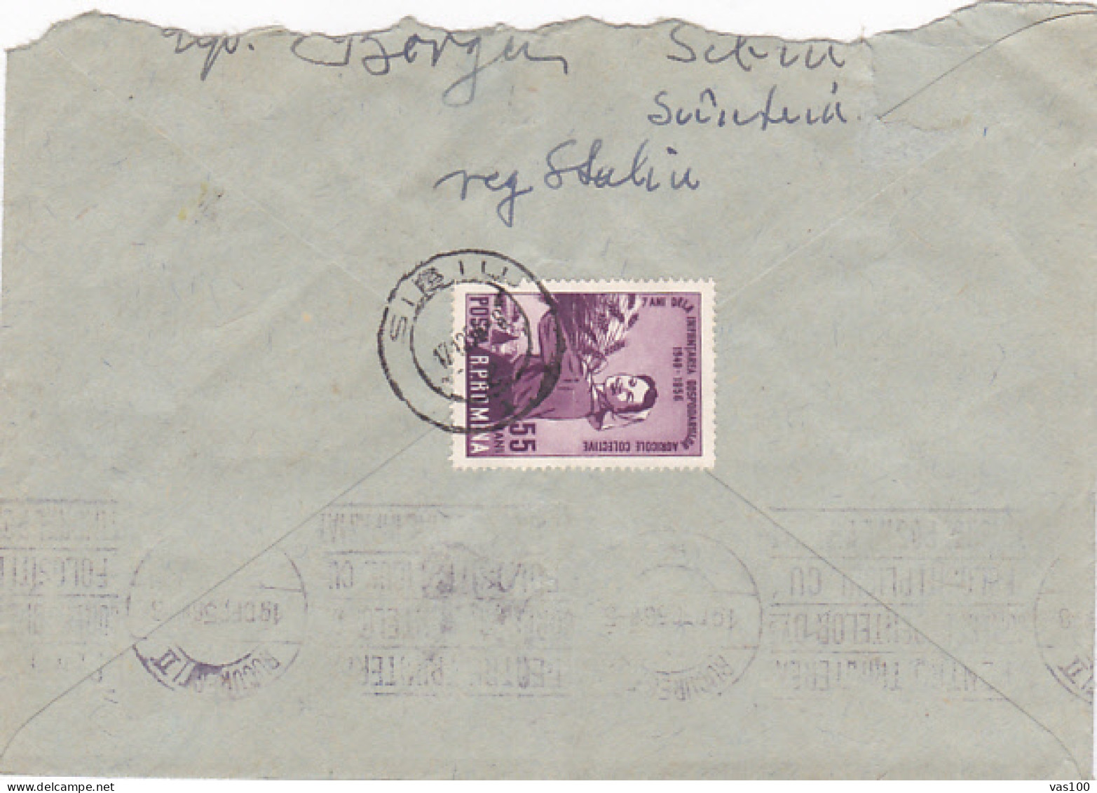 AGRICULTURAL COLLECTIVE ORGANIZATIONS, STAMP ON COVER, 1956, ROMANIA - Covers & Documents