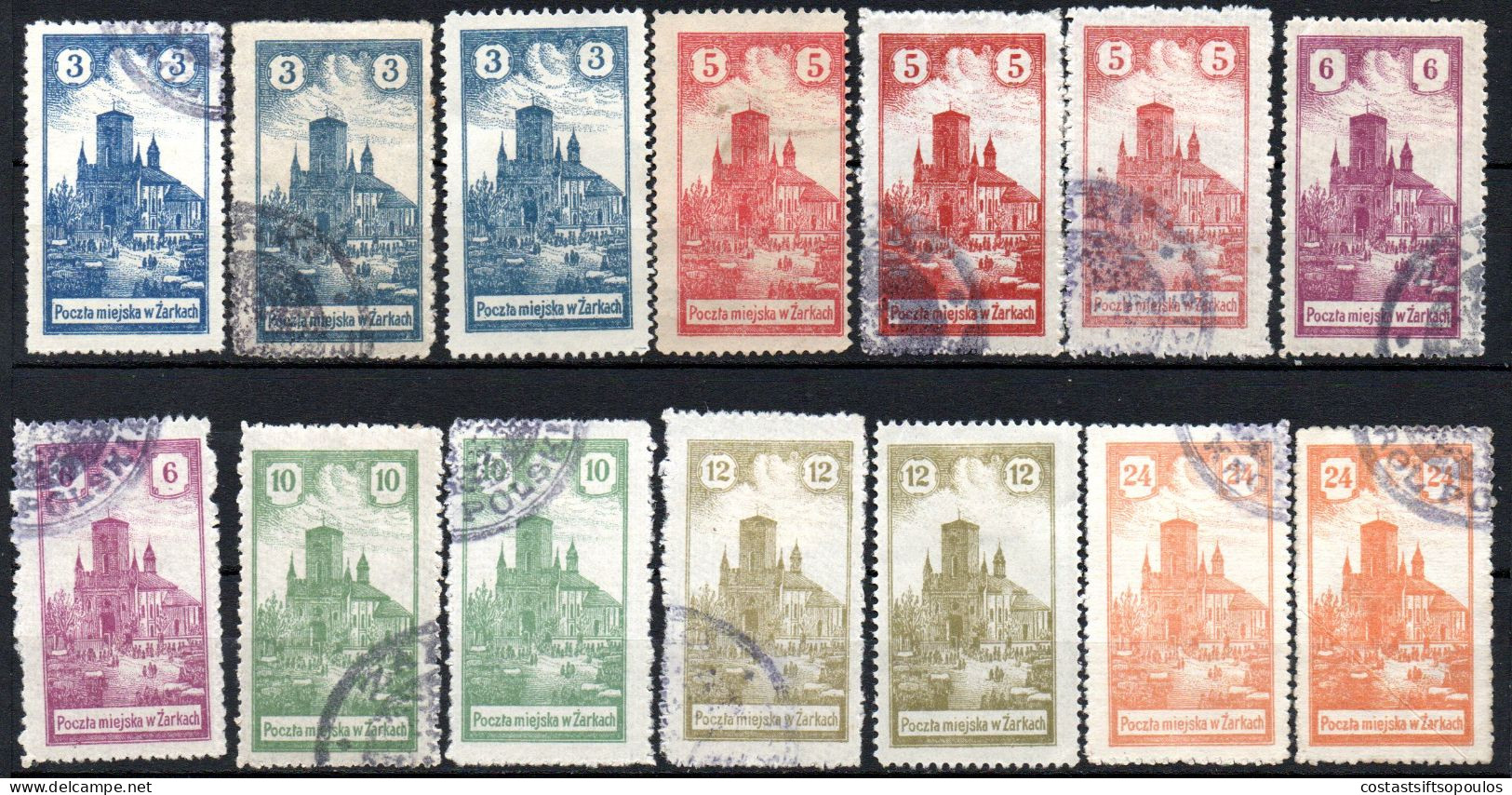 1961. POLAND. 1918 LOCAL POST ZARKI 21 ST. LOT. POSSIBLY ALL REPRINTS/FAKES,4 SCANS - Autres & Non Classés