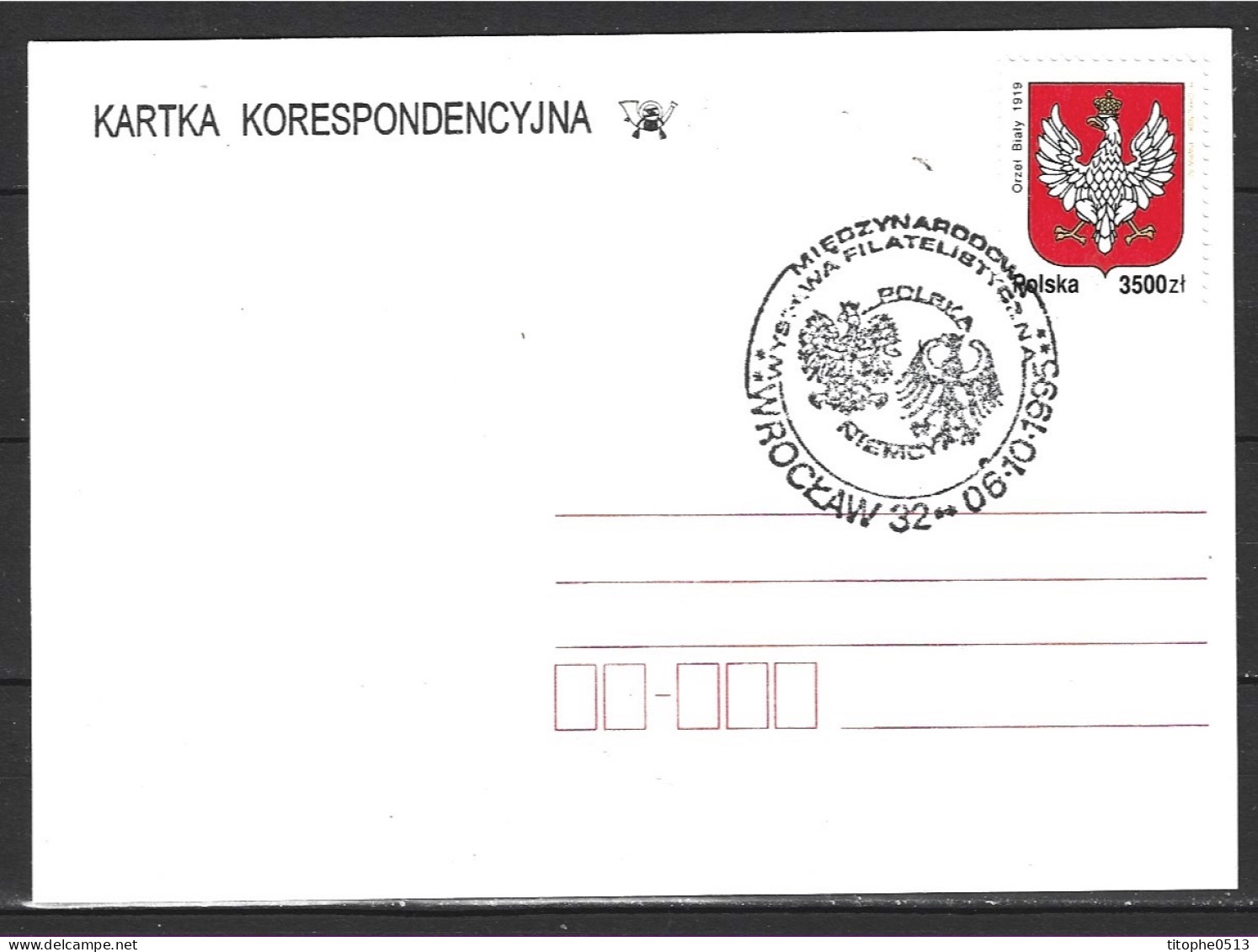 POLOGNE. N°3221 De 1992 Sur Carte Commémorative De 1995. Armoiries. - Otros & Sin Clasificación