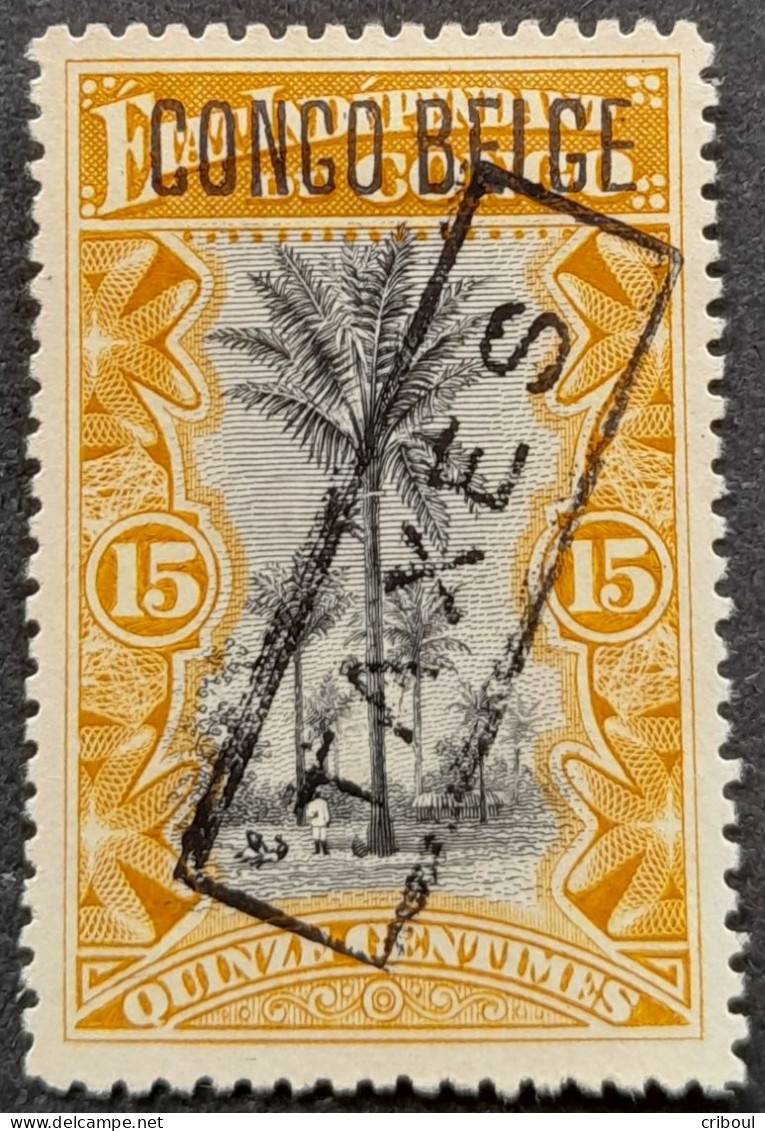 Congo Belge Belgium Congo 1909 Palmier Palm Tree Surcharge Typographique CONGO BELGE Surchargé TAXES Yvert T19 (*) MNG - Unused Stamps