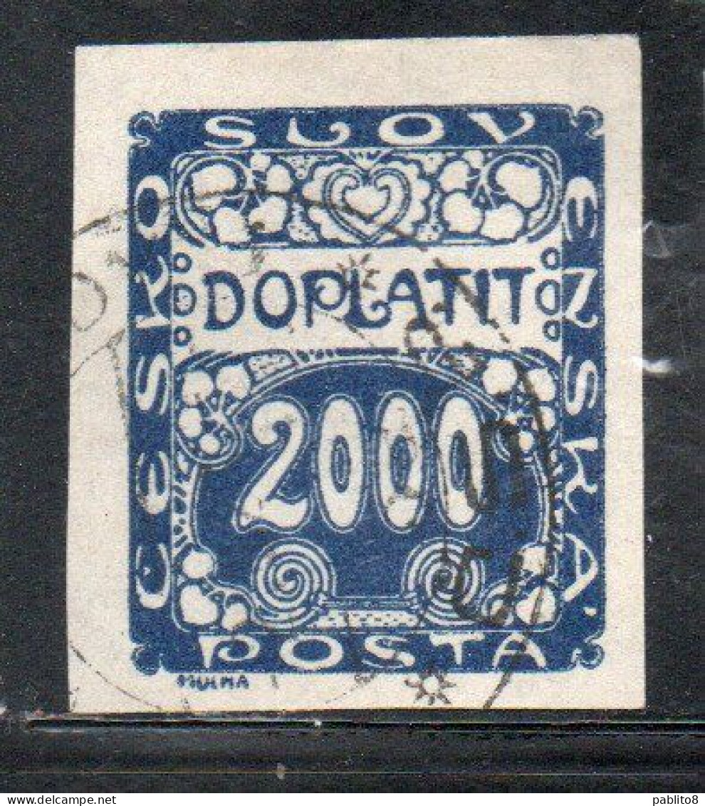 CZECH CECA CZECHOSLOVAKIA CESKA CECOSLOVACCHIA 1918 1920 POSTAGE DUE DOPLATIT 2000h USED USATO OBLITERE' - Postage Due