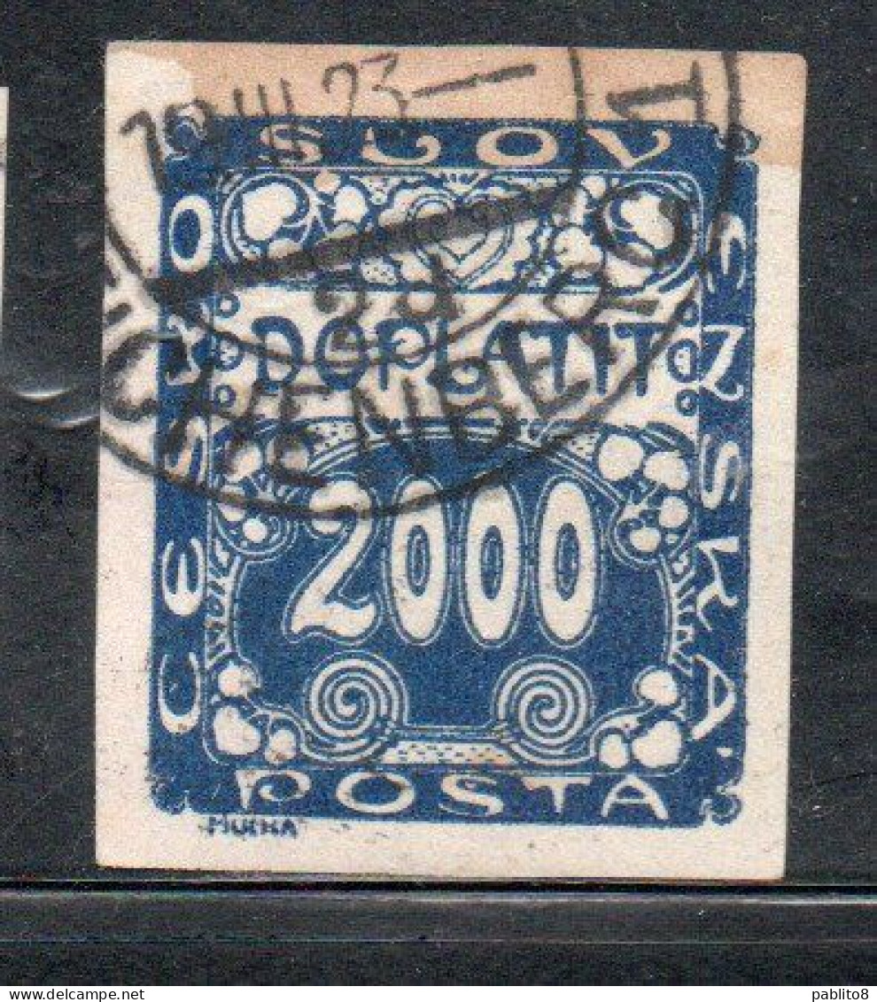 CZECH CECA CZECHOSLOVAKIA CESKA CECOSLOVACCHIA 1918 1920 POSTAGE DUE DOPLATIT 2000h USED USATO OBLITERE' - Portomarken