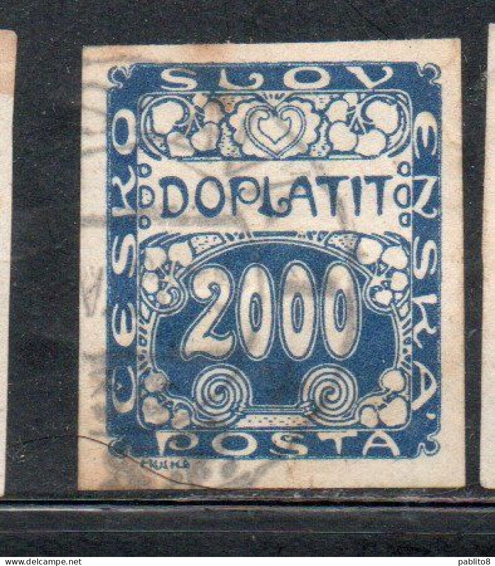 CZECH CECA CZECHOSLOVAKIA CESKA CECOSLOVACCHIA 1918 1920 POSTAGE DUE DOPLATIT 2000h USED USATO OBLITERE' - Strafport