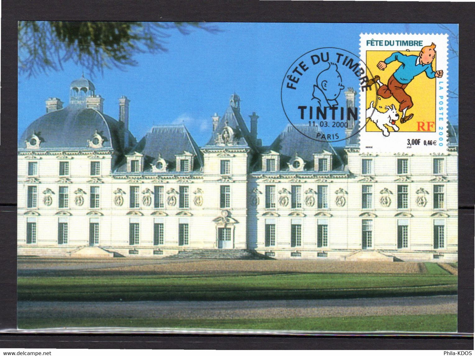 " FDT 2000 : TINTIN / MILOU " Sur Carte 1er Jour De 2000. N° YT 3304. Parfait état. CM A SAISIR ! - Comics