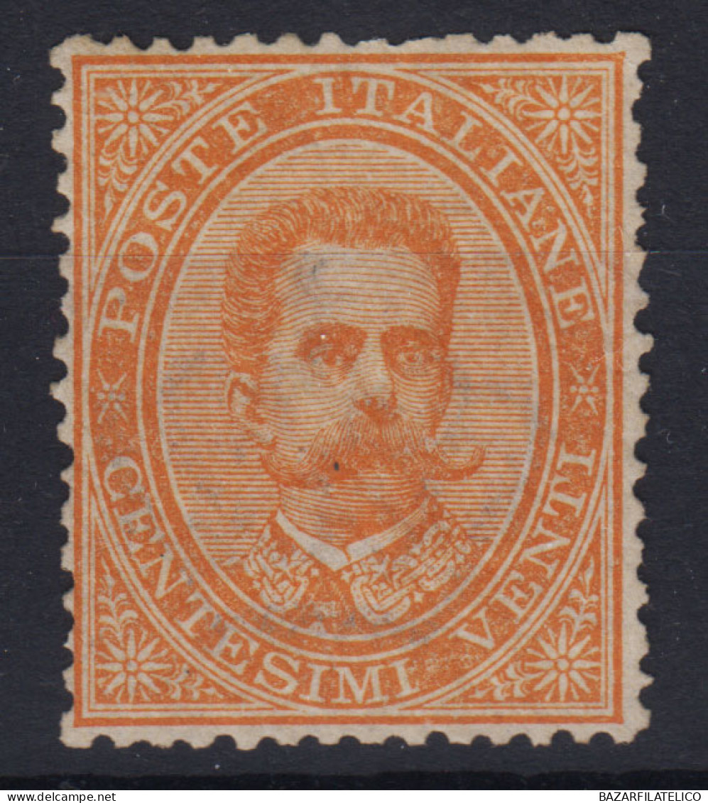 REGNO D'ITALIA 1879 UMBERTO I 20 CENTESIMI N.39 G.I MNH** CERT. BEN CENTRATO - Nuevos