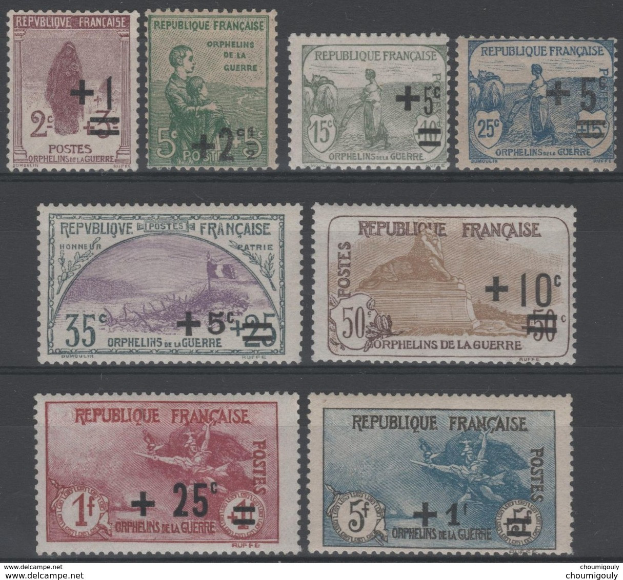 FRANCE STAMP TIMBRE YVERT 162/69 ANNEE COMPLETE 1922 NEUVE Xx LUXE, VALEUR: 530€ - ....-1939