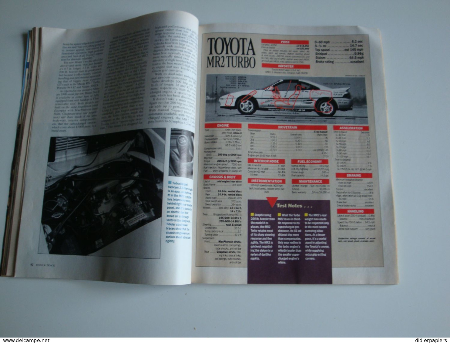 Automobilia,Revue auto Américaine Road & Track America's Super Exotic 1990