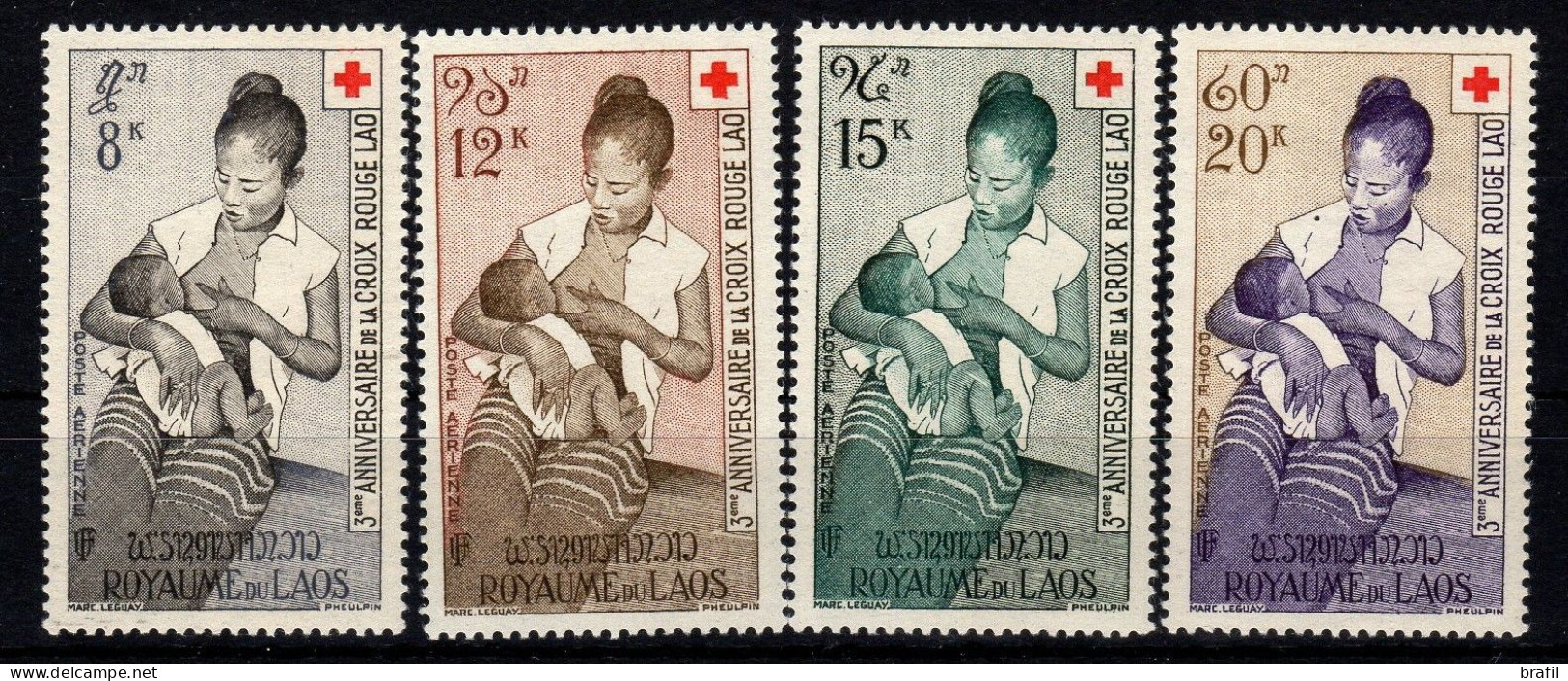 1958 Laos, Croce Rossa, Serie Completa Nuova (**) - Laos
