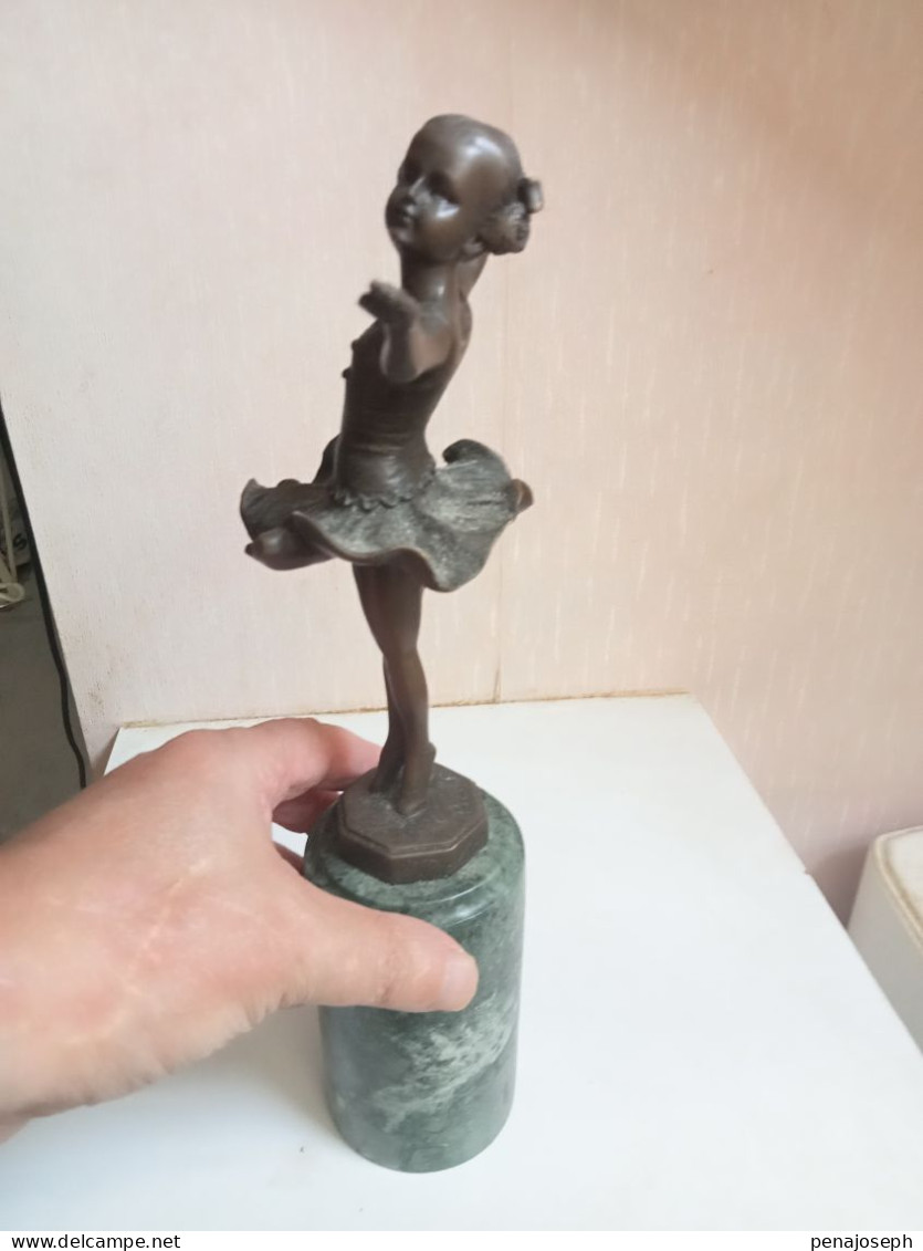 statuette en bronze sur support marbre la danseuses hauteur 33 cm