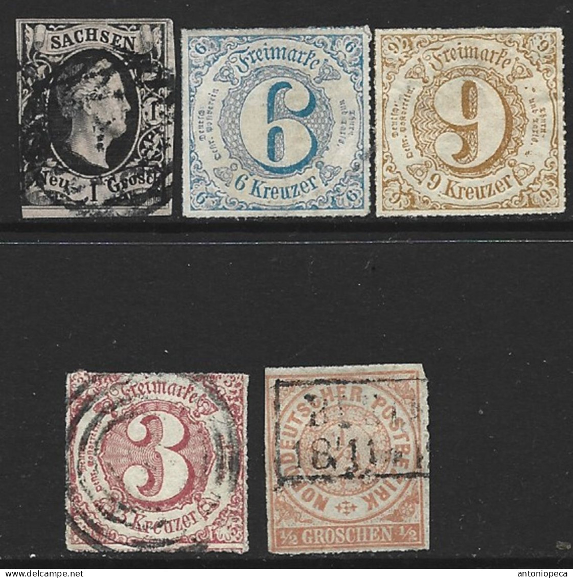 GERMANIA, GERMAN STATES 5 VALORI, 1851+ - Sammlungen