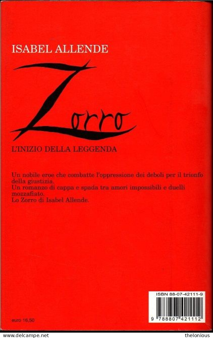 # Isabel Allende - Zorro - L'inizio Della Leggenda - Feltrinelli 1° Ediz. 2005 - Grandes Autores