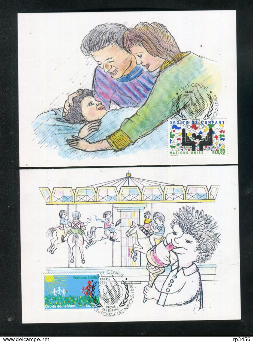 "UNO-GENF" 1991, 4 Maximumkarten (C218) - Cartes-maximum