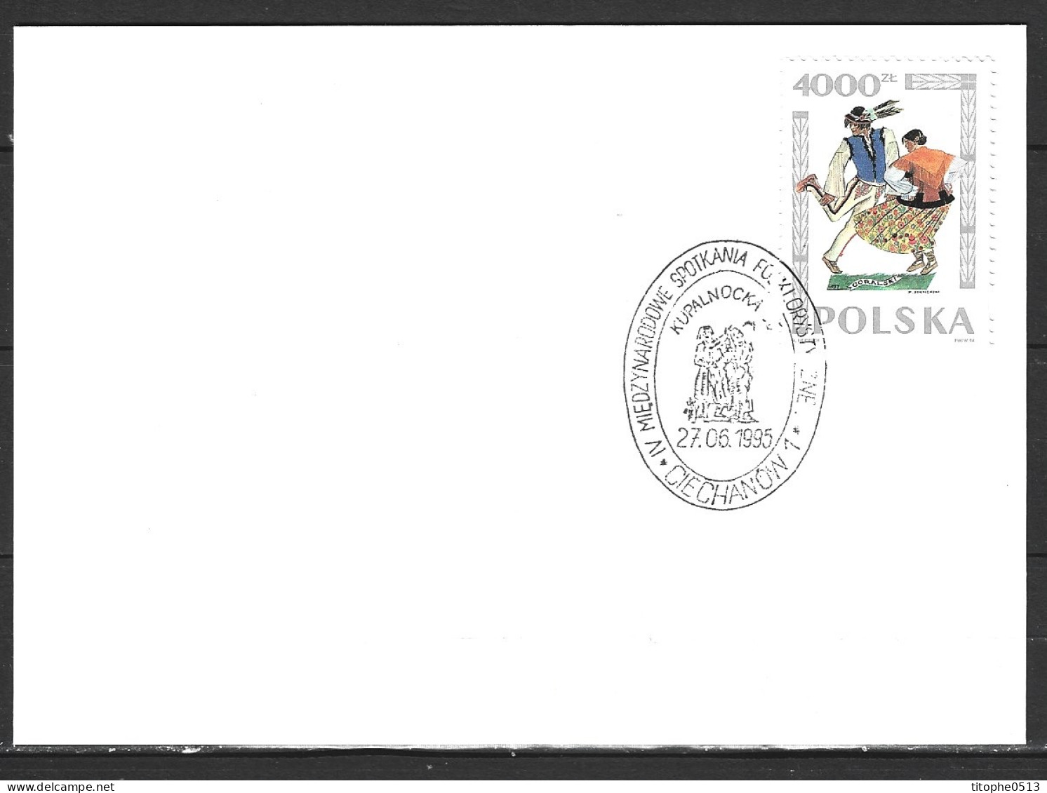 POLOGNE. N°3285 De 1994 Sur Carte Commémorative De 1995. Danse Folklorique. - Danse