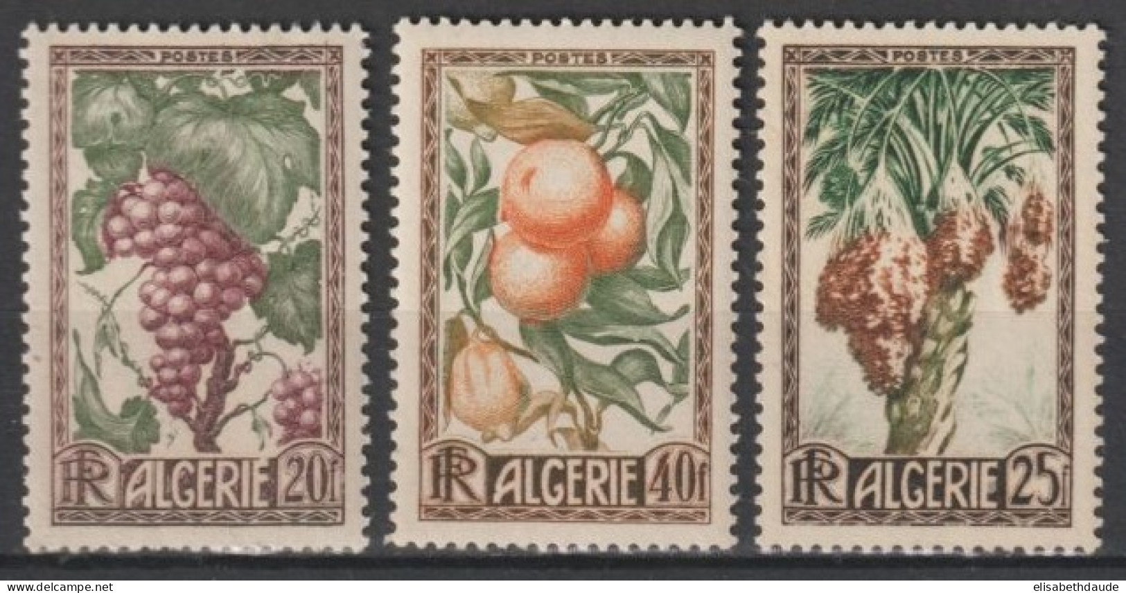 ALGERIE - 1950 - YVERT N°279/281 ** MNH - FRUITS - COTE 2022 = 19 EUR. - - Neufs