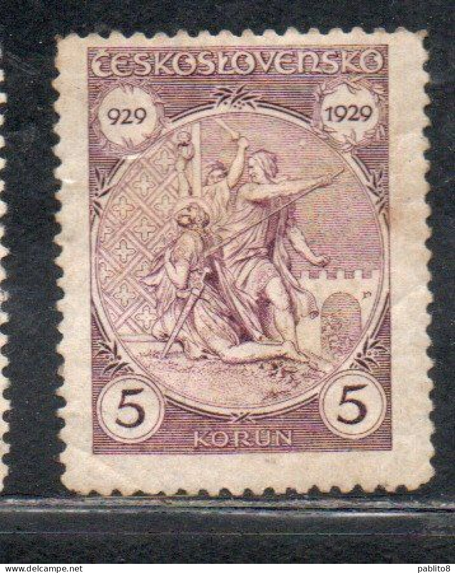 CZECH CECA CZECHOSLOVAKIA CESKA CECOSLOVACCHIA 1929 ST. WENCESLAS MARTYRED MILLENARY OF THE DEATH 3k MH - Nuovi