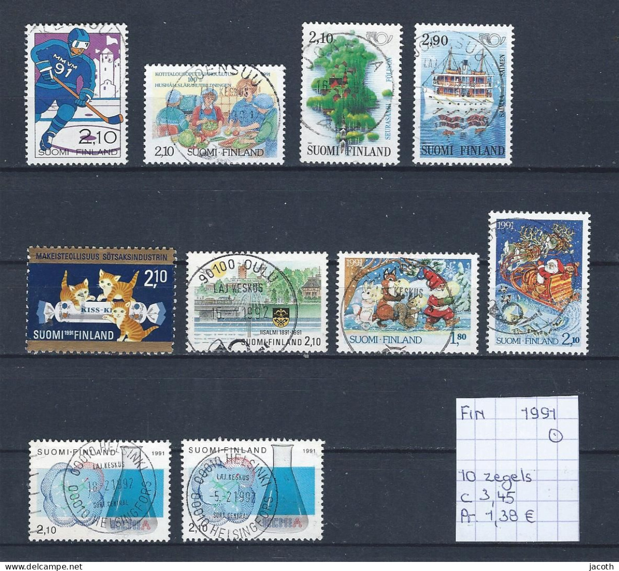 (TJ) Finland 1991 - 10 Zegels (gest./obl./used) - Usati