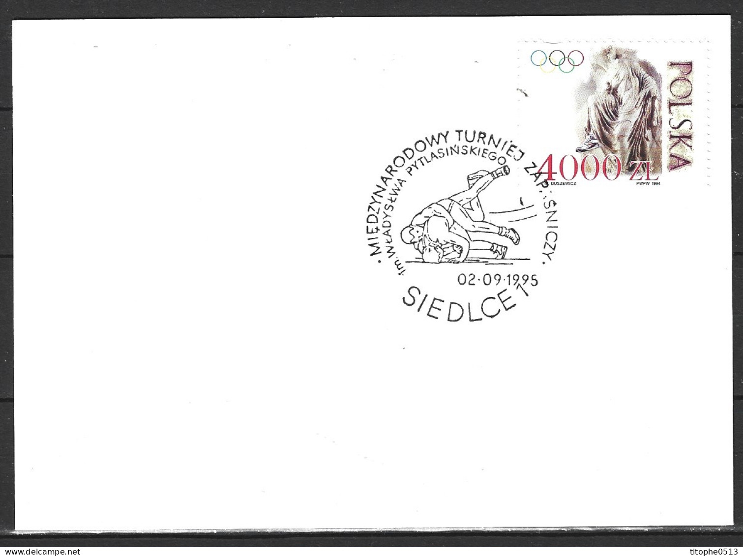 POLOGNE. Carte Commémorative De 1995. Tournoi De Lutte. - Wrestling