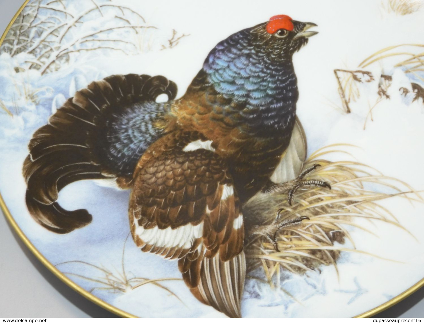 - ASSIETTE PORCELAINE FRANKLIN LIMOGES TATRAS LYRE BLACK GROUSE COLLECTION   E