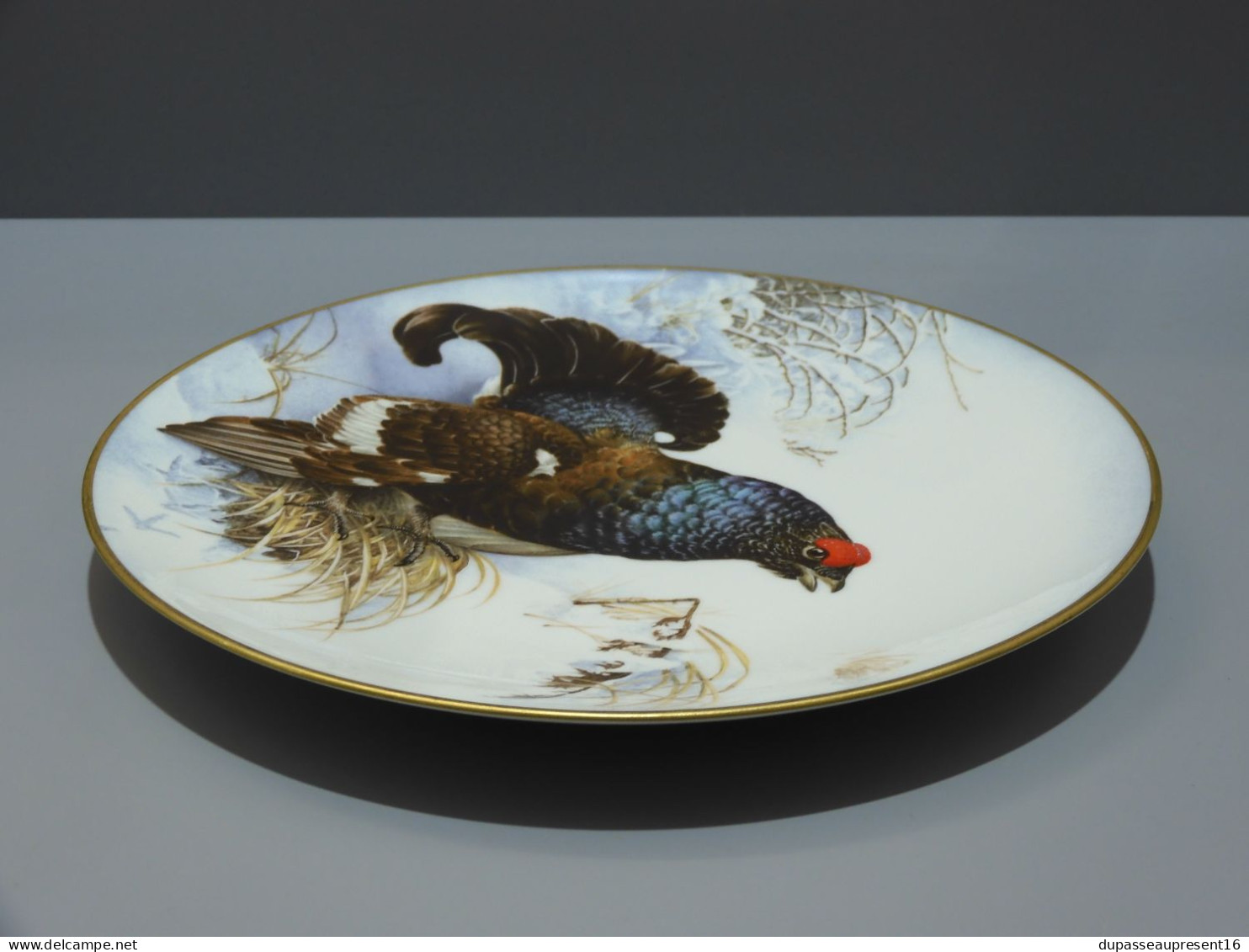 - ASSIETTE PORCELAINE FRANKLIN LIMOGES TATRAS LYRE BLACK GROUSE COLLECTION   E