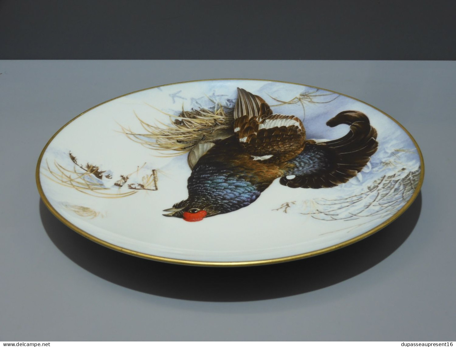 - ASSIETTE PORCELAINE FRANKLIN LIMOGES TATRAS LYRE BLACK GROUSE COLLECTION   E