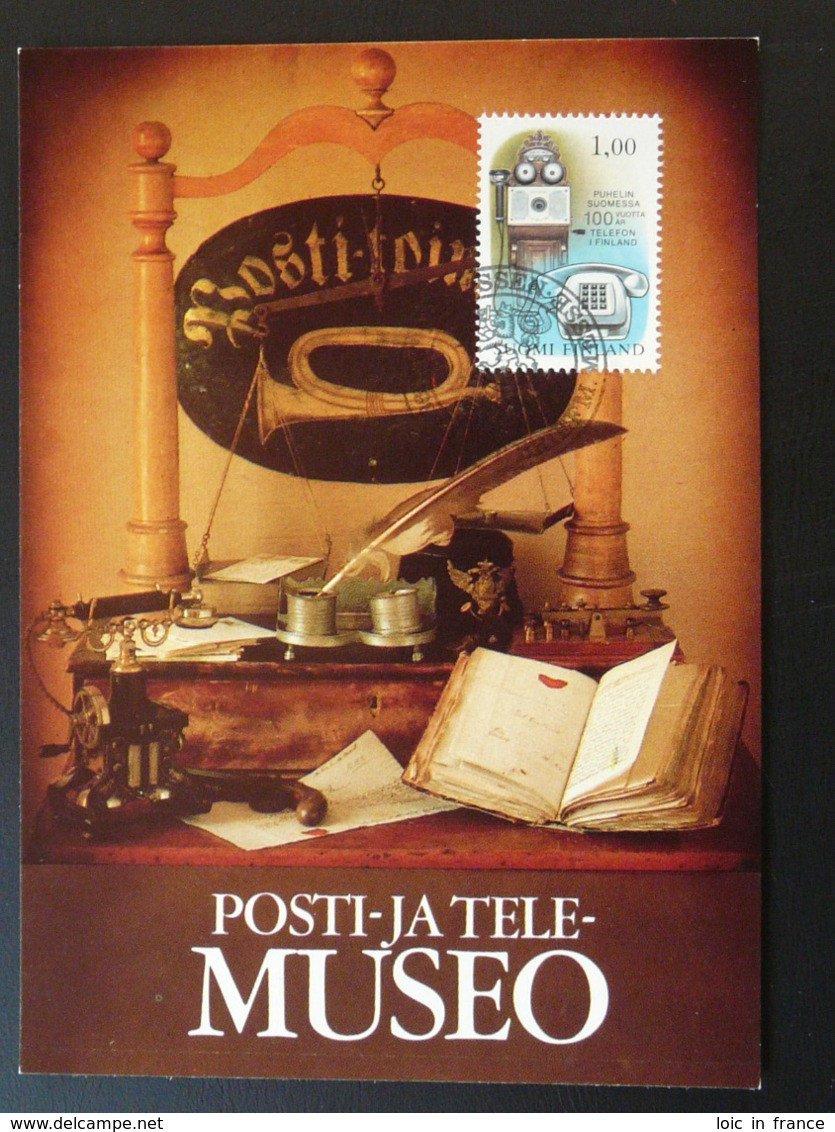 Carte Maximum Card Musée Postal Telephone Finlande Finland (ref 84572) - Cartes-maximum (CM)