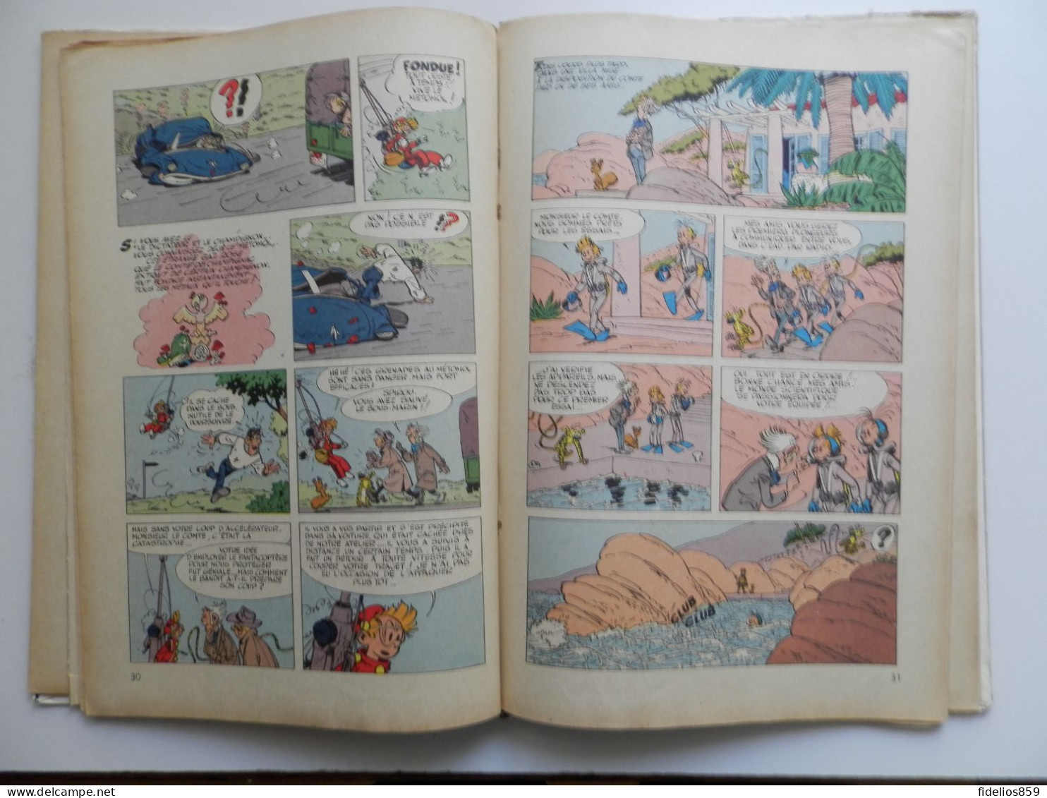 SPIROU PAR FRANQUIN : TOME 9 LE REPAIRE DE LA MURENE EN EDITION ORIGINALE  DE1957. VOIR DETAIL ET PHOTOS