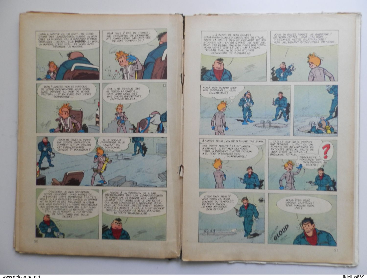 SPIROU PAR FRANQUIN : TOME 9 LE REPAIRE DE LA MURENE EN EDITION ORIGINALE  DE1957. VOIR DETAIL ET PHOTOS