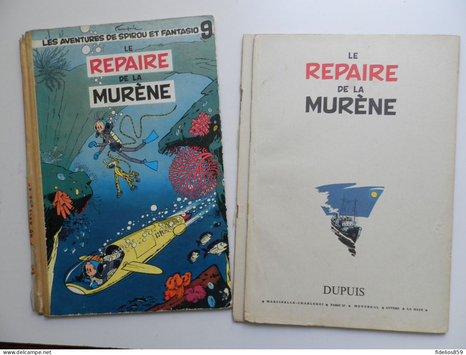 SPIROU PAR FRANQUIN : TOME 9 LE REPAIRE DE LA MURENE EN EDITION ORIGINALE  DE1957. VOIR DETAIL ET PHOTOS