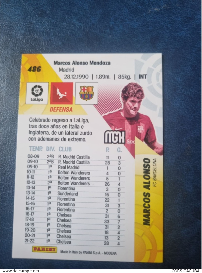 CARTE  FOOT  PANINI  MEGACRACK  2022/23  MARCOS  ALONSO  //  PARFAI ETAT  //  1er  CHOIX  // - Trading Cards