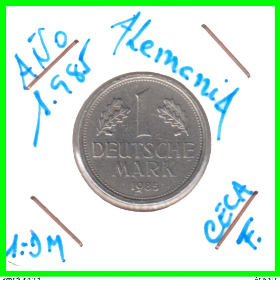 ALEMANIA FEDERAL - DEUTSCHLAND - GERMANY –  MONEDA DE LA REPUBLICA FEDERAL DE ALEMANIA DE 1.00 DM-DEL AÑO 1985 CECA-F - 1 Mark