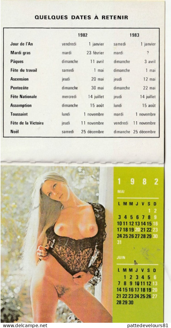 CALENDRIER BIJOU  7,5 X 11 Année 1982 - 6 Photos Pin-up Sexy Eros Erotisme Naked Nude Curiosa Jean LAVIGNE - Small : 1981-90