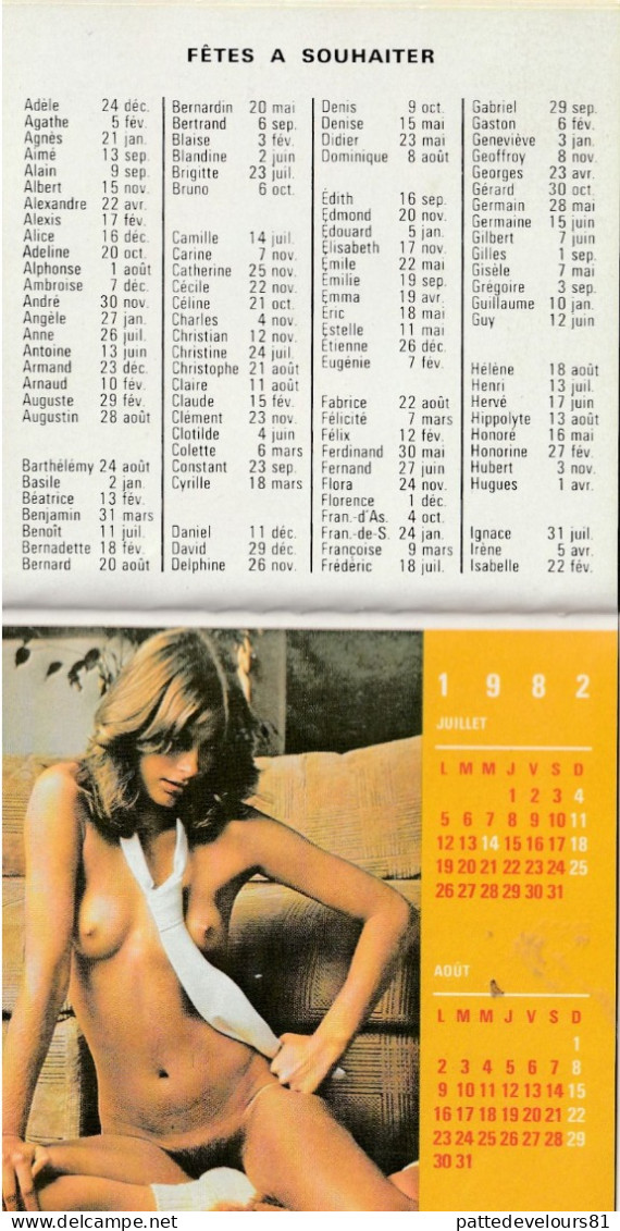 CALENDRIER BIJOU  7,5 X 11 Année 1982 - 6 Photos Pin-up Sexy Eros Erotisme Naked Nude Curiosa Jean LAVIGNE - Small : 1981-90