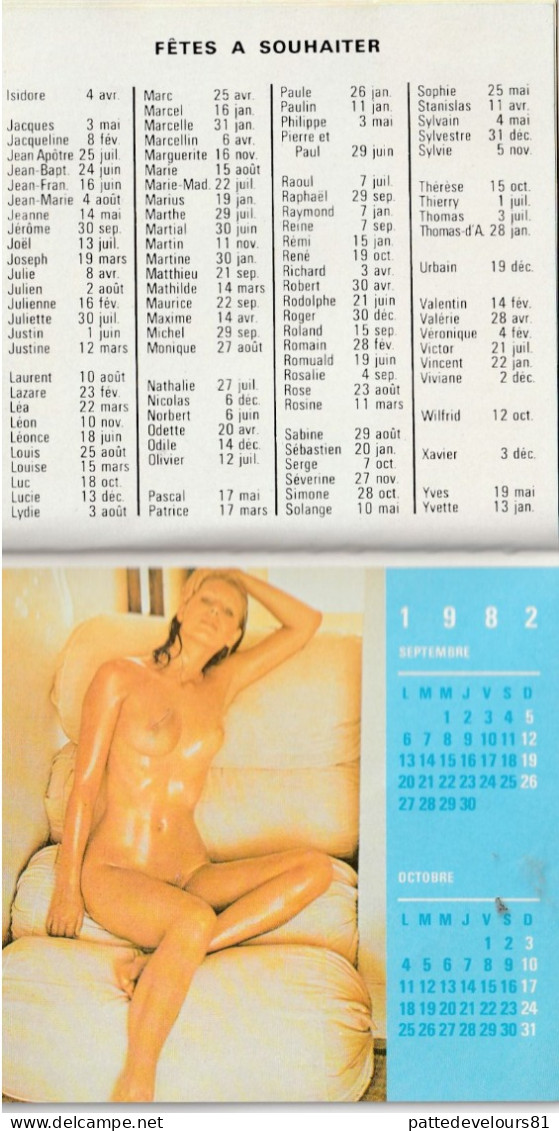 CALENDRIER BIJOU  7,5 X 11 Année 1982 - 6 Photos Pin-up Sexy Eros Erotisme Naked Nude Curiosa Jean LAVIGNE - Small : 1981-90