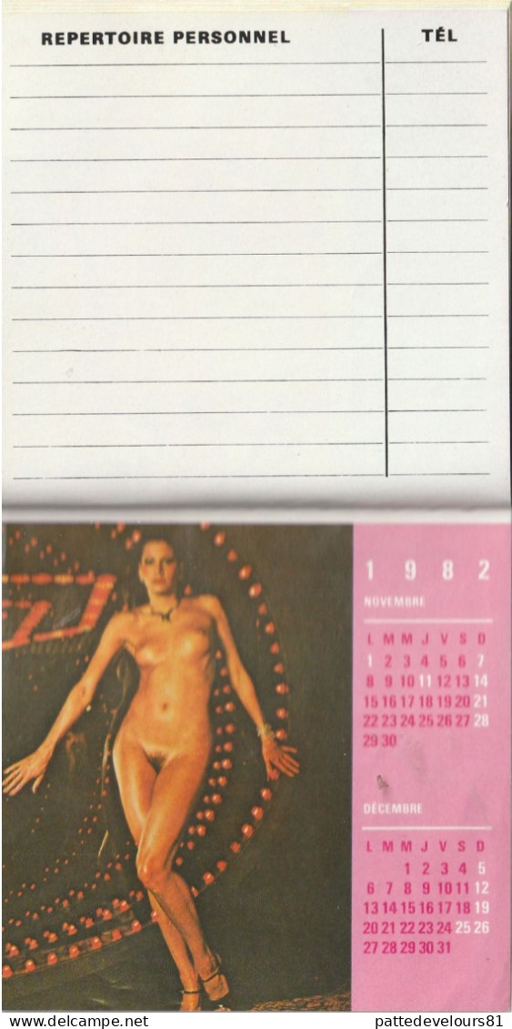 CALENDRIER BIJOU  7,5 x 11 Année 1982 - 6 Photos Pin-up Sexy Eros Erotisme Naked Nude Curiosa Jean LAVIGNE