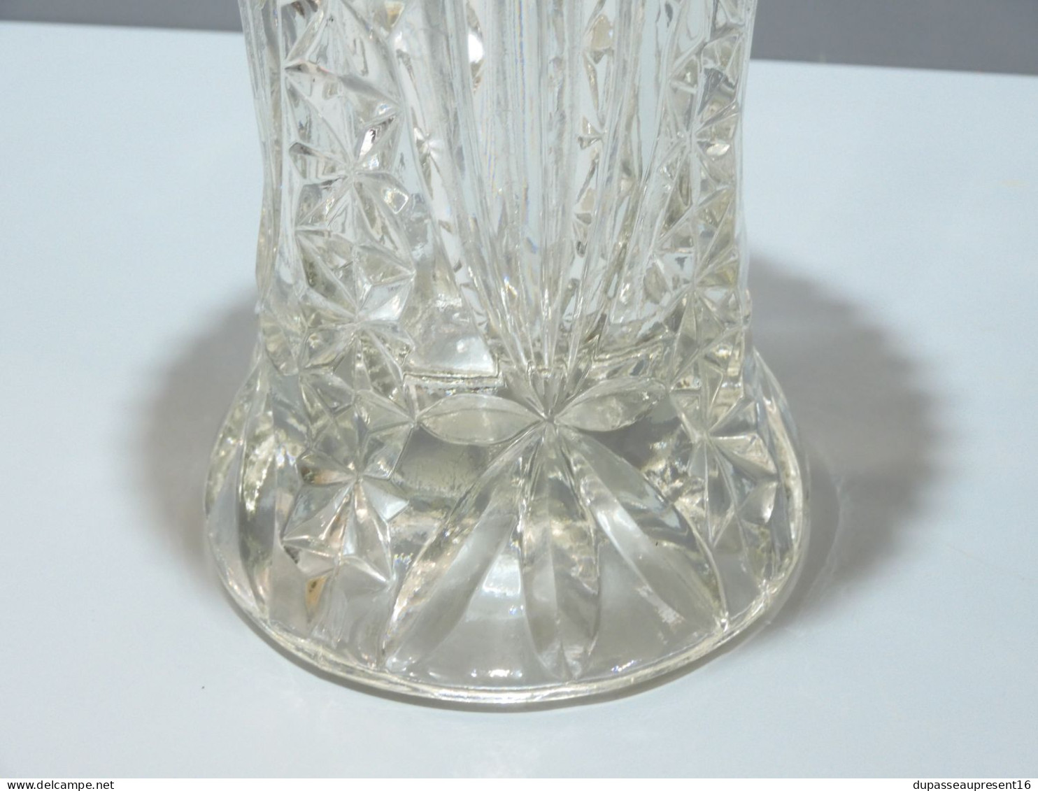 - ANCIEN VASE CRISTAL Moulé VINTAGE pour Bouquet Collection déco XXe   E