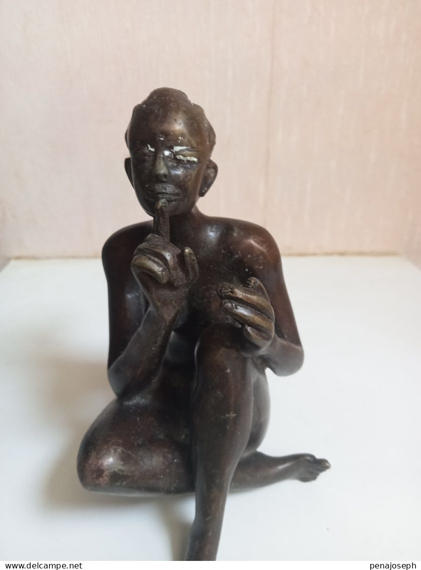 statuette africain signée art africaine XIXème hauteur 17 cm