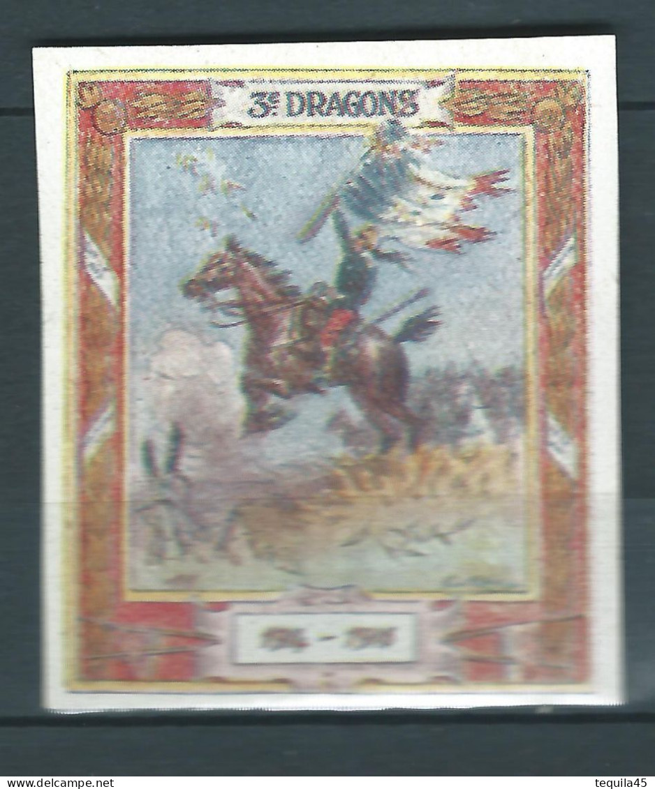 Rare : Belle Vignette DELANDRE - France - 3éme Régt De DRAGONS - 1914 -18 WWI WW1 Poster Stamp - Erinnophilie