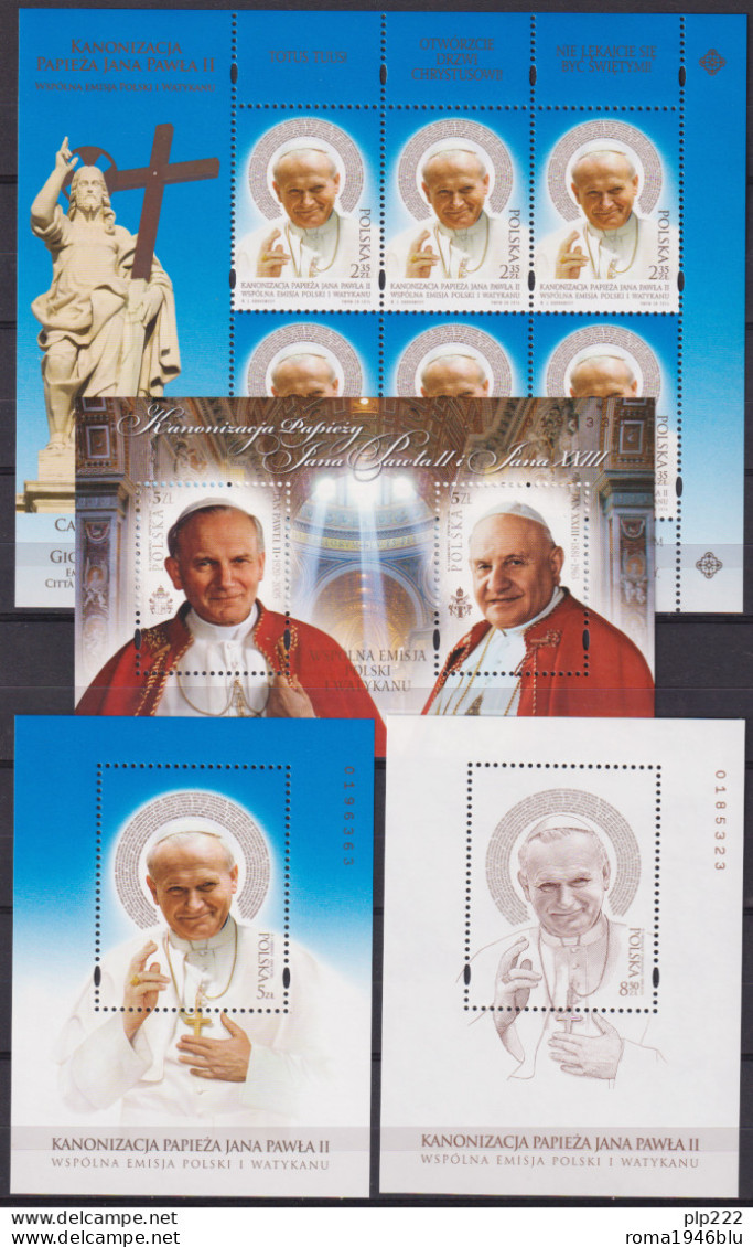 Vaticano 2014 - Polonia Emissioni Congiunt 4 S/S /Joint Issue  **/MNH VF - Nuevos