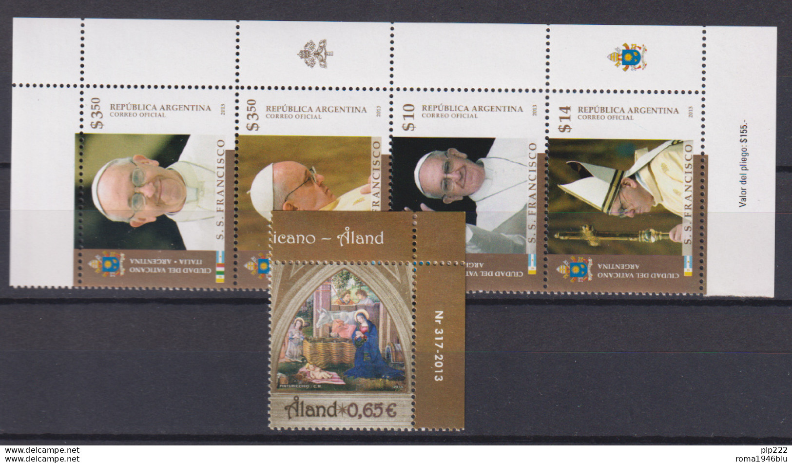 Vaticano 2013 - Argentina E Aland Emissioni Congiunte 5 Val /Joint Issue  **/MNH VF - Neufs