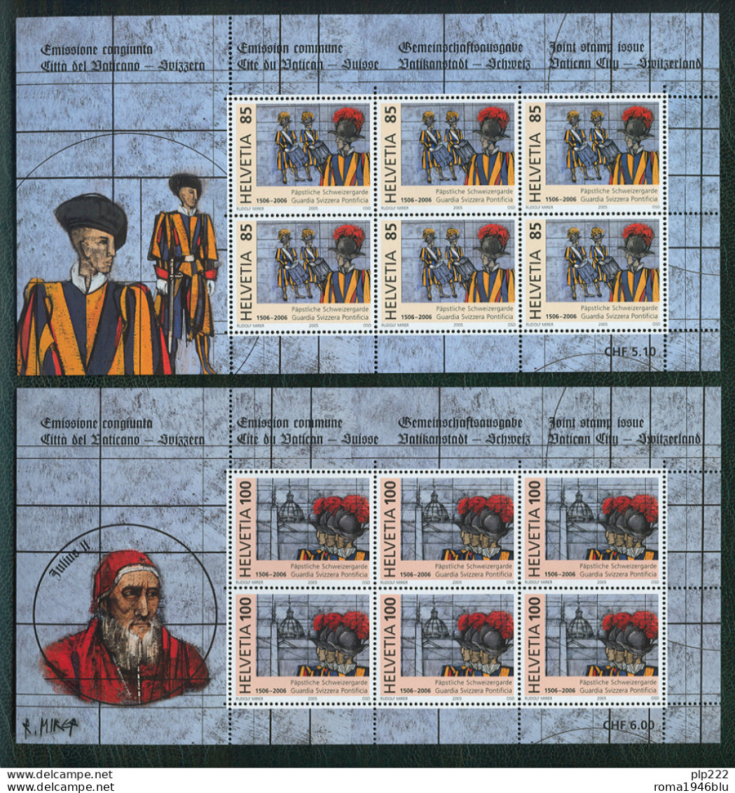 Vaticano 2005 - Svizzera Emissione Congiunta/Joint Issue Guardia Svizzera Foglietto - S/S **/MNH VF - Nuevos